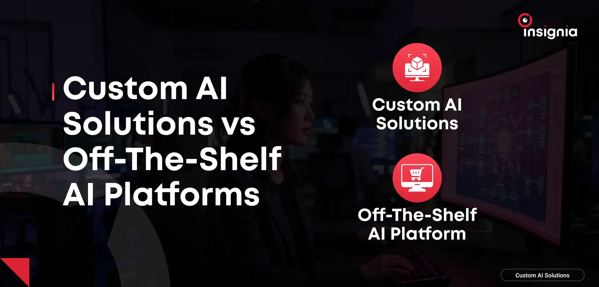 custom AI solutions vs off-the-shelf AI platforms — a comparison across 8 business dimensions.
